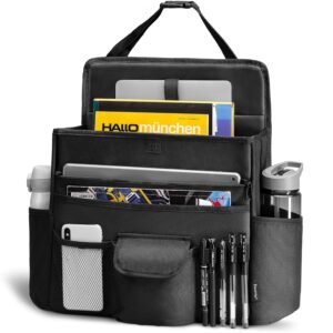 Elantrip Car Front Seat Organizer, Back Seat Storage with Adjustable Straps Truck Seat Organizers for Delivery Drive, Office File, Passenger Seat